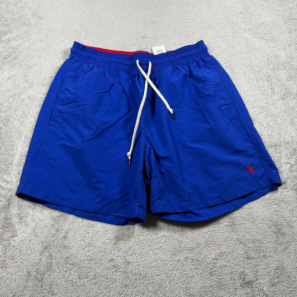 Polo Ralph Lauren Swim Trunks Mens Medium Blue Pony Mesh Lined Summer Beach